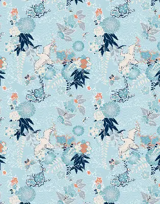 Fabric roller blind in blue nature