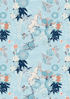 Fabric roller blind Blue nature