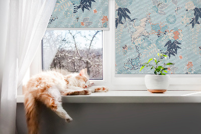 Fabric roller blind in blue nature