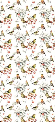 Modern roller blind with a birds on the branches pattern