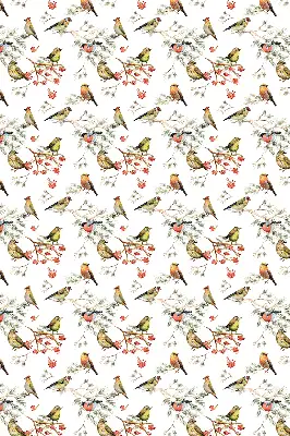 Modern roller blind with a birds on the branches pattern