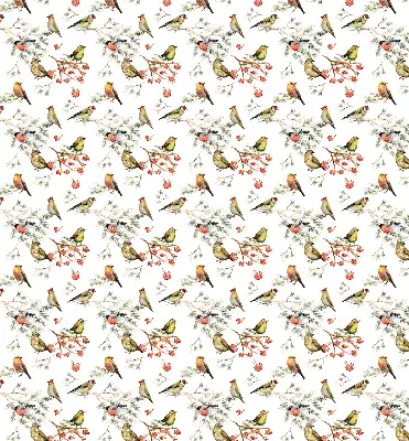Modern roller blind with a birds on the branches pattern