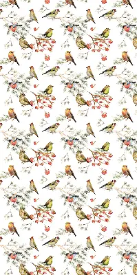 Modern roller blind with a birds on the branches pattern