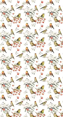 Modern roller blind with a birds on the branches pattern
