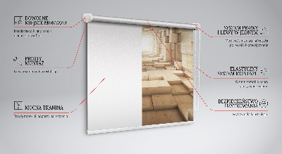 Fabric roller blind 3d wooden hole
