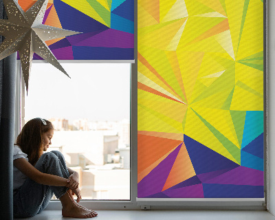 Roller blind modern colorful origami pattern
