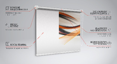 Roller blind for large window Orange line pattern