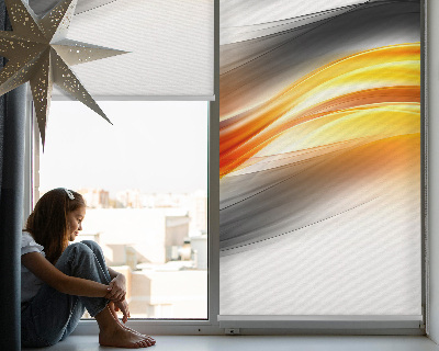 Fabric roller blind Orange waves