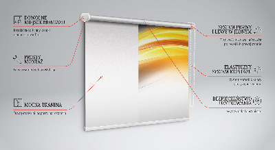 Fabric roller blind Orange waves