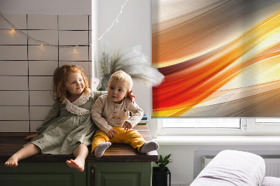 Fabric roller blind Orange waves