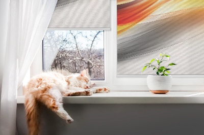 Fabric roller blind Orange waves