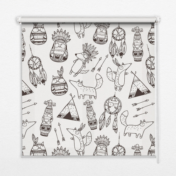 Fabric roller blind Drawn pictures