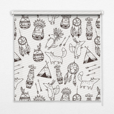 Fabric roller blind Drawn pictures