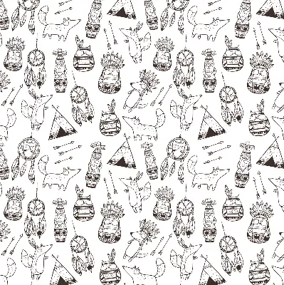 Fabric roller blind with drawn pictures print