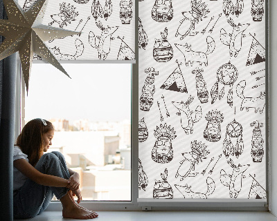 Fabric roller blind Drawn pictures