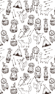 Fabric roller blind Drawn pictures