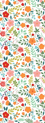 Fabric roller blind Painted flowers