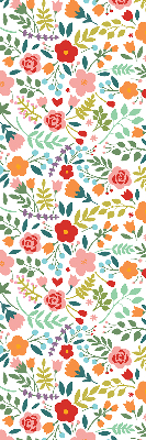 Fabric roller blind Painted flowers