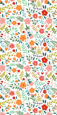 Fabric roller blind Painted flowers