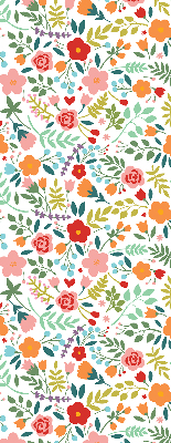 Fabric roller blind Painted flowers