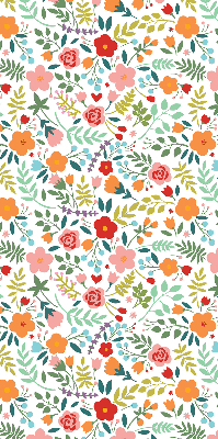 Fabric roller blind Painted flowers