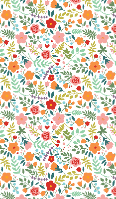 Fabric roller blind Painted flowers