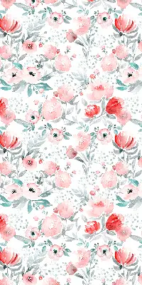 Modern roller blind pink poppy pattern