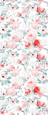 Modern roller blind pink poppy pattern