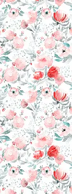 Modern roller blind pink poppy pattern