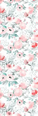 Modern roller blind pink poppy pattern