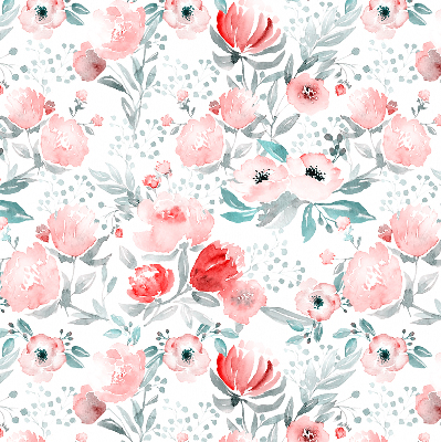 Modern roller blind Pink poppy