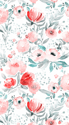 Modern roller blind pink poppy pattern