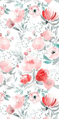 Modern roller blind pink poppy pattern