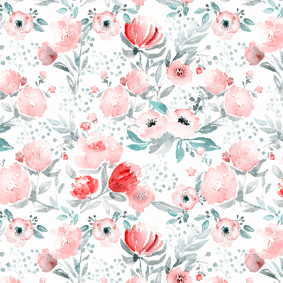 Modern roller blind Pink poppy