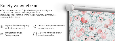 Modern roller blind Pink poppy