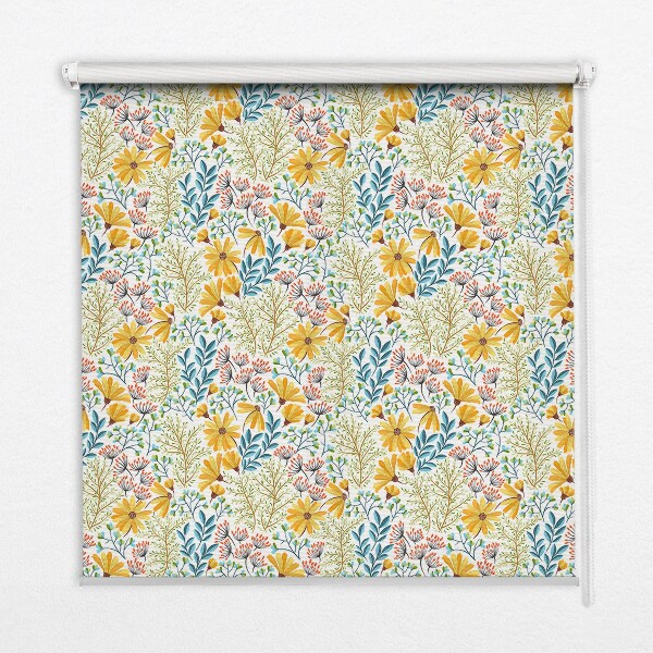Roller blind for large window Flowers