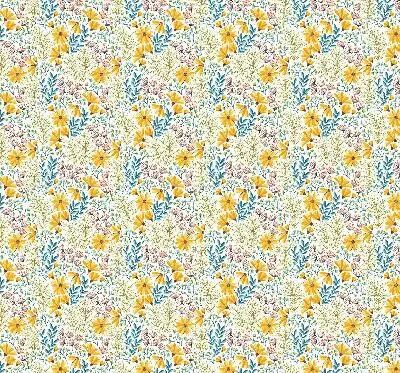 Roller blind for large window with floral pattern