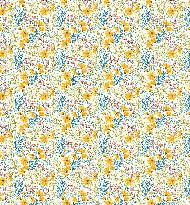 Roller blind for large window with floral pattern