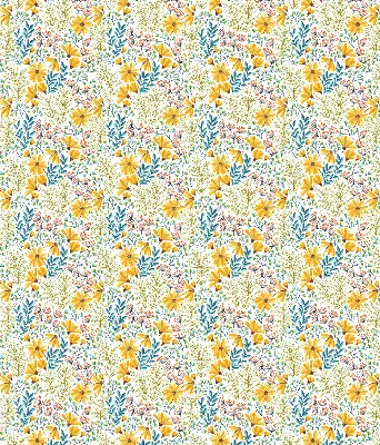Roller blind for large window with floral pattern