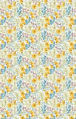 Roller blind for large window with floral pattern