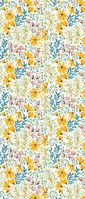 Roller blind for large window with floral pattern