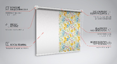 Roller blind for large window Flowers