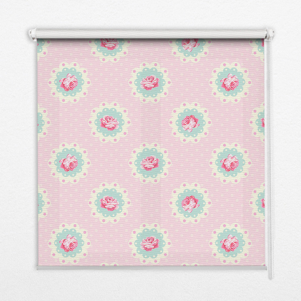 Fabric roller blind Roses