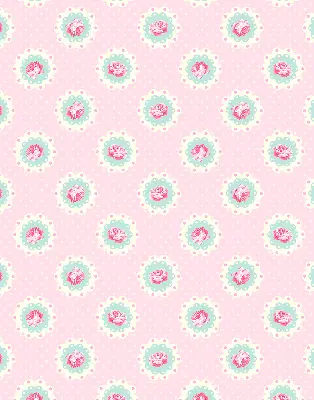 Fabric roller blind with roses pattern