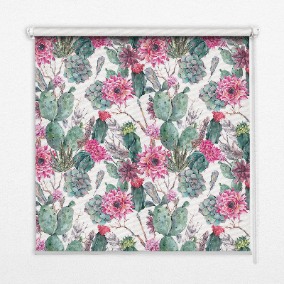 Modern roller blind Cactus flower