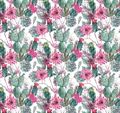 Roller blind modern cactus flower design
