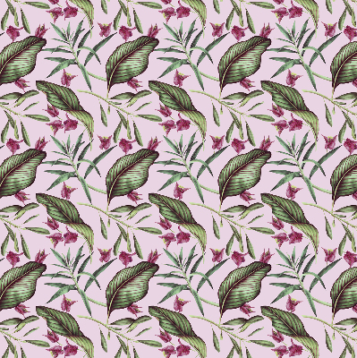 Fabric roller blind Tropical leaves