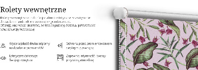 Fabric roller blind Tropical leaves