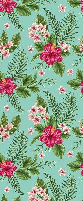 Roller blind for large windows exotic plants print