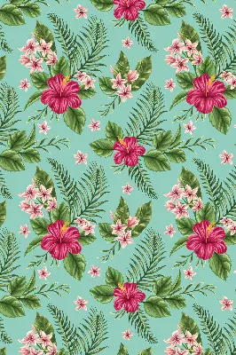 Roller blind for large windows exotic plants print